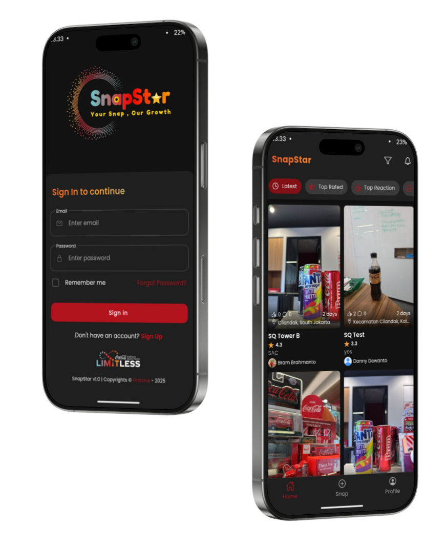 Aplikasi SnapStar di Smartphone